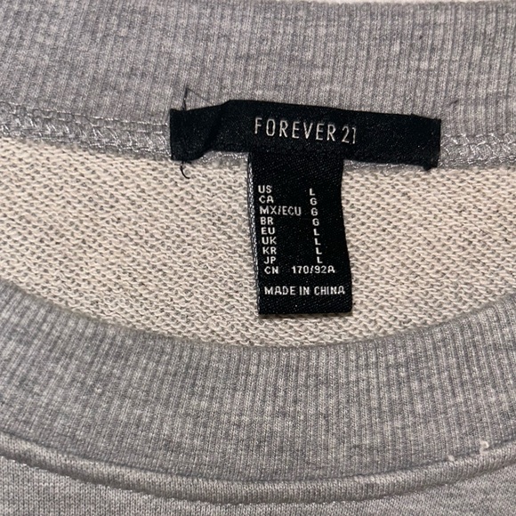 Grey Ruched Sweatshirt Forever 21 Crewneck Dress - Picture 3 of 3